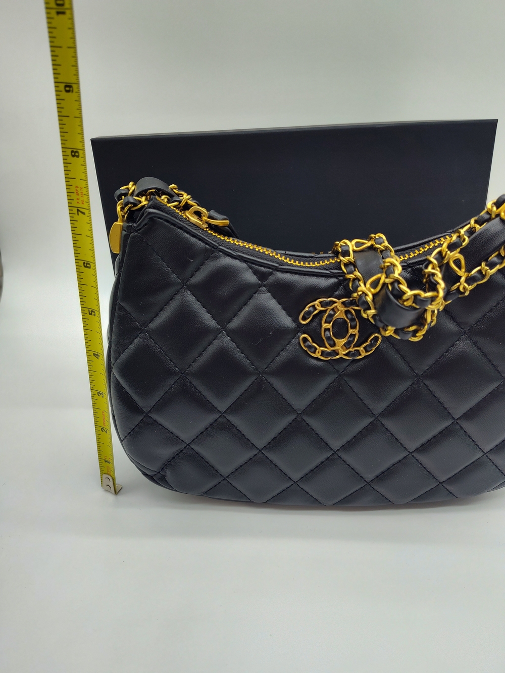 CHANEL Makeup Quilted Chain Shoulder Pouch Black Gold Vanity Bag GWP - Picture 9 of 15